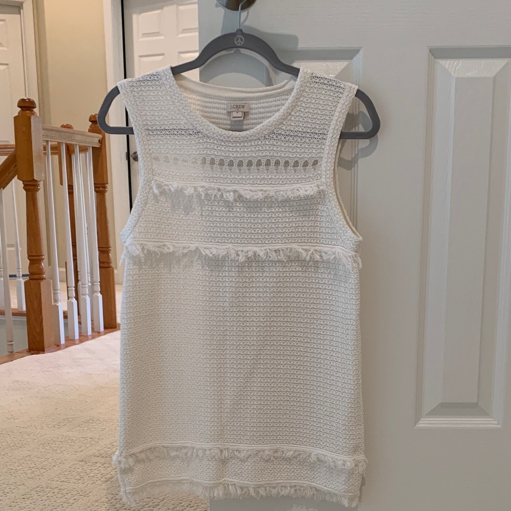 J. Crew Off White Sleeveless Sweater. Size M. 100% Cotton. Good Condition.